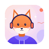 Example GIF: a cartoon fox wiggling, no text